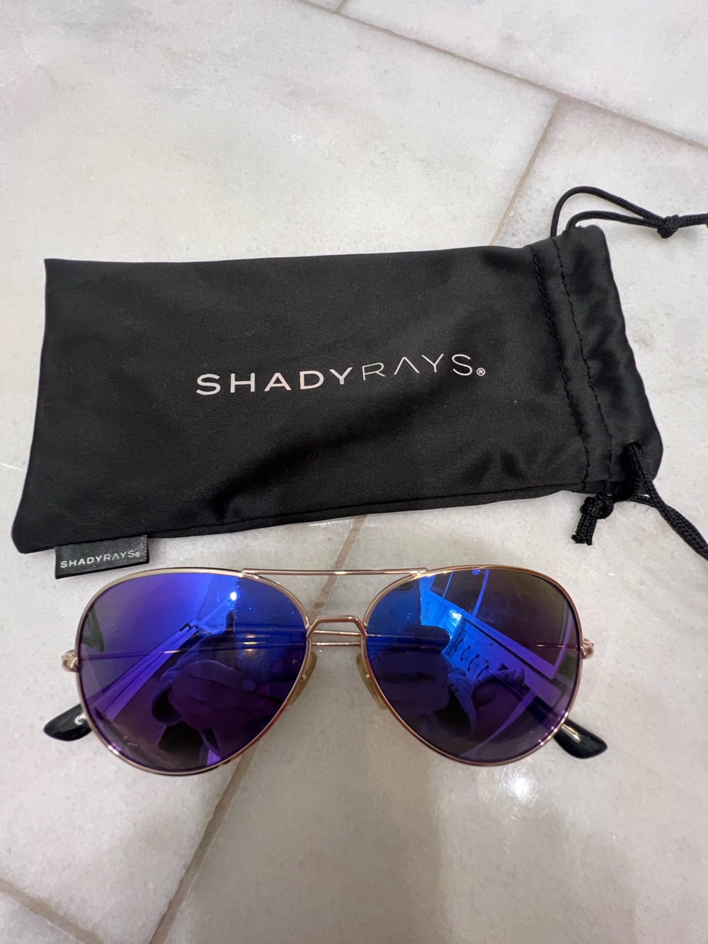 Shady Rays Women’s Aviator Sunglasses - Purple Mirrored Lenses